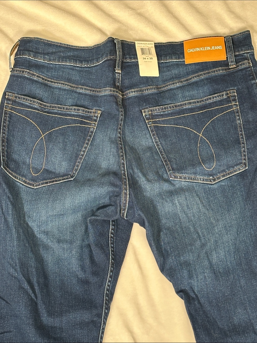 Calvin Klein Dark Blue Straight Leg Jeans - Picture 4 of 5